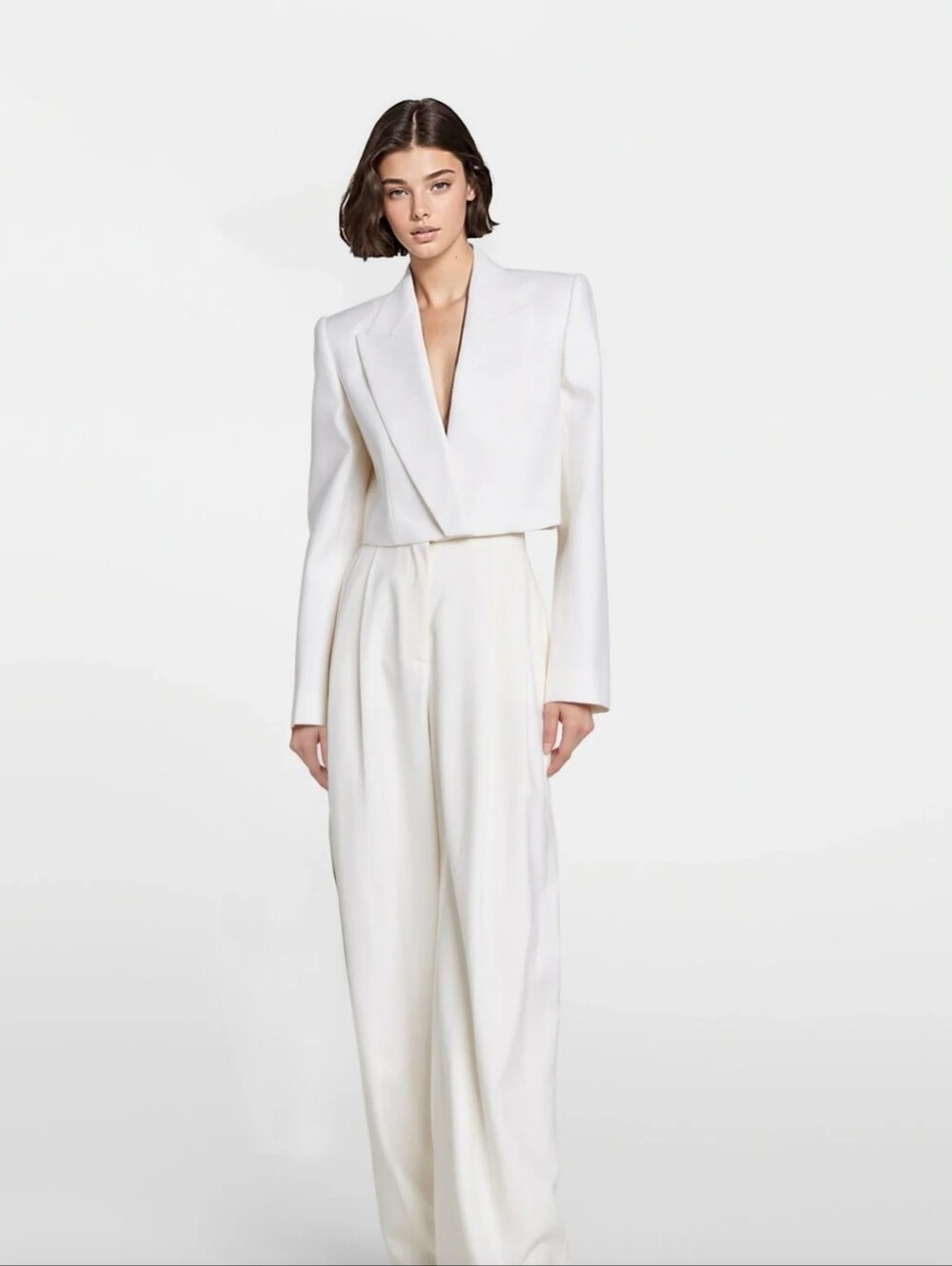 Felipe Albernaz Cripped White Blazer